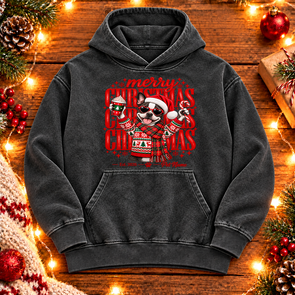 Boston Terrier Christmas Shirt – Merry Christmas Boston Terrier Lover Holiday Graphic Tee