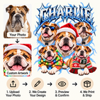 Personalized Bulldog Christmas Shirt – Custom Dog Name Holiday Graphic Tee