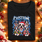 Personalized Boston Terrier Christmas Shirt – Custom Dog Name Holiday Graphic Tee
