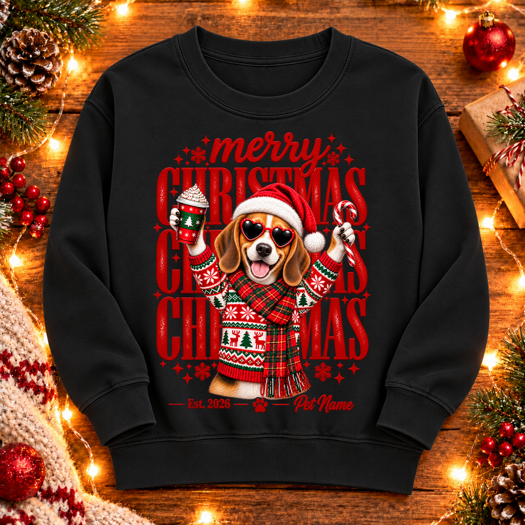 Beagle Christmas Shirt – Merry Christmas Beagle Lover Holiday Graphic Tee