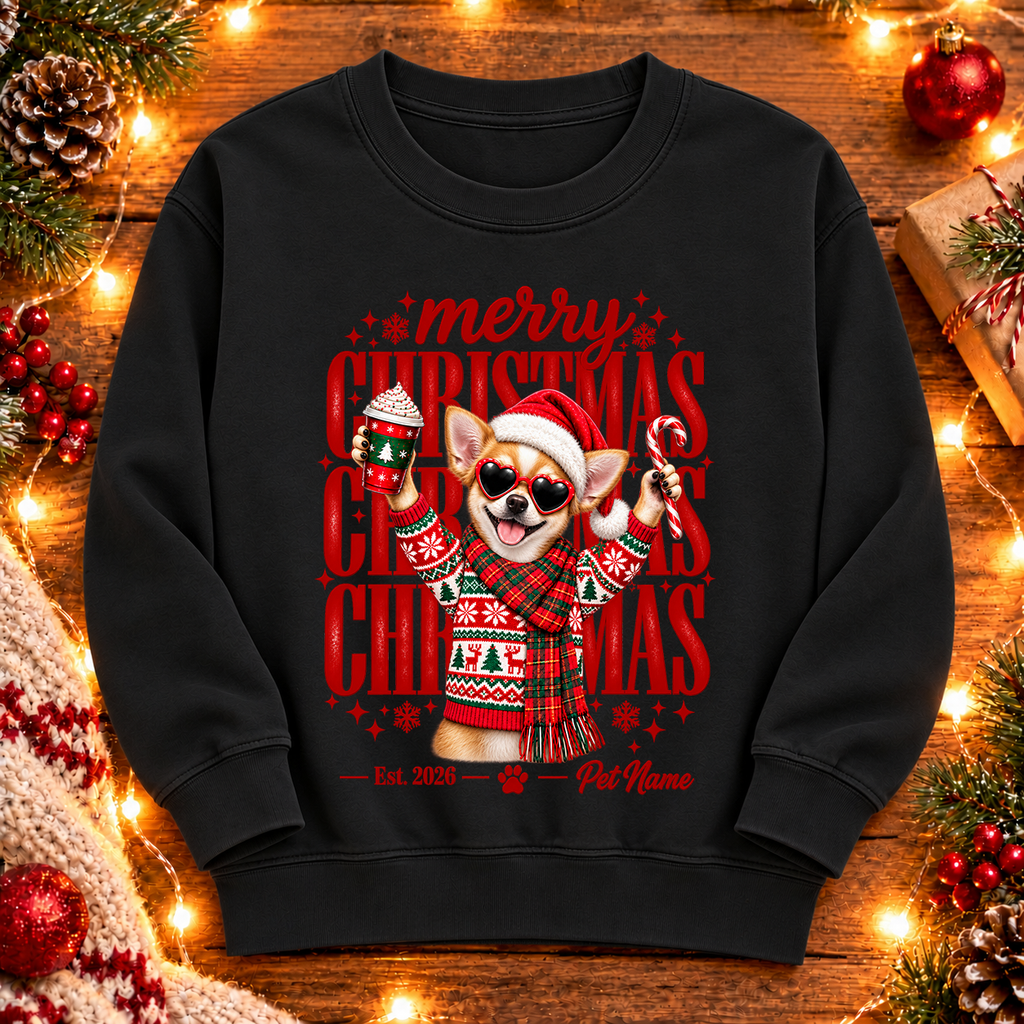 Chihuahua Christmas Shirt – Merry Christmas Chihuahua Lover Holiday Graphic Tee