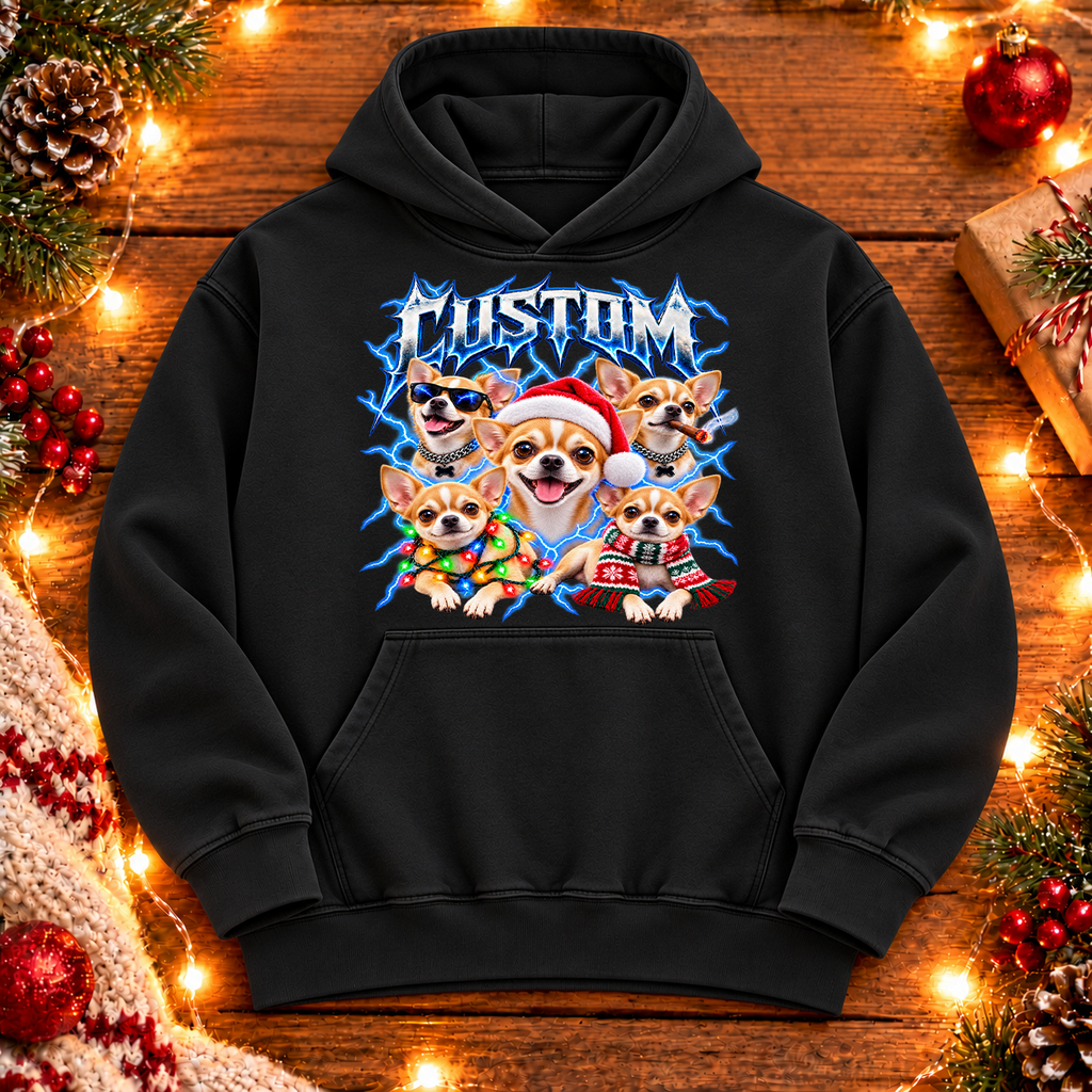 Personalized Chihuahua Christmas Shirt – Custom Dog Name Holiday Graphic Tee