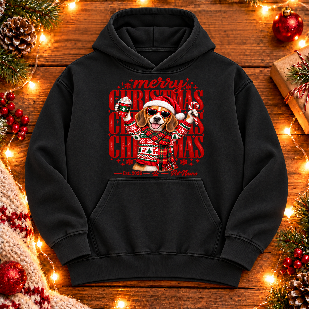 Beagle Christmas Shirt – Merry Christmas Beagle Lover Holiday Graphic Tee