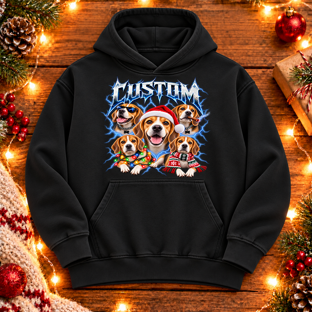 Personalized Beagle Christmas Shirt – Custom Dog Name Holiday Graphic Tee