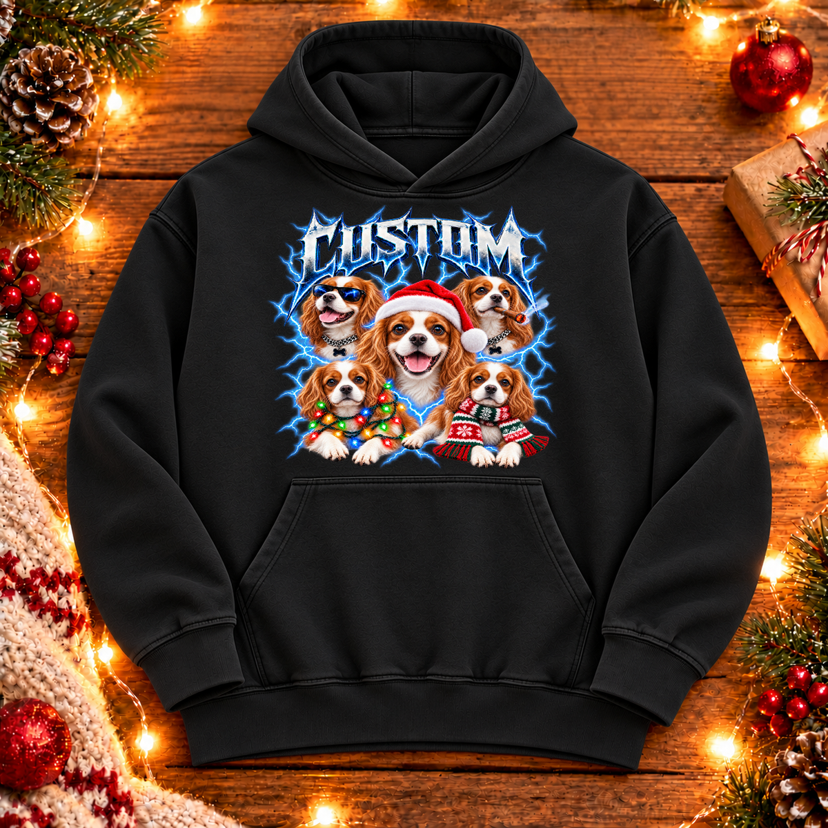 Personalized Cavalier King Charles Spaniel Christmas Shirt – Custom Dog Name Holiday Graphic Tee