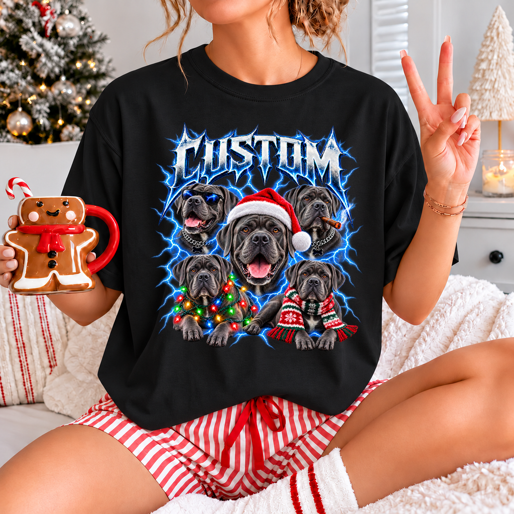 Personalized Cane Corso Christmas Shirt – Custom Dog Name Holiday Graphic Tee