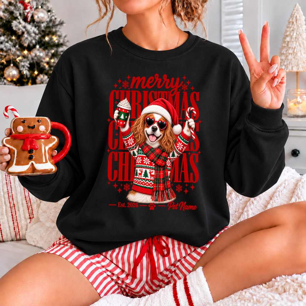 Cavalier King Charles Spaniel Christmas Shirt – Merry Christmas Dog Lover Holiday Graphic Tee