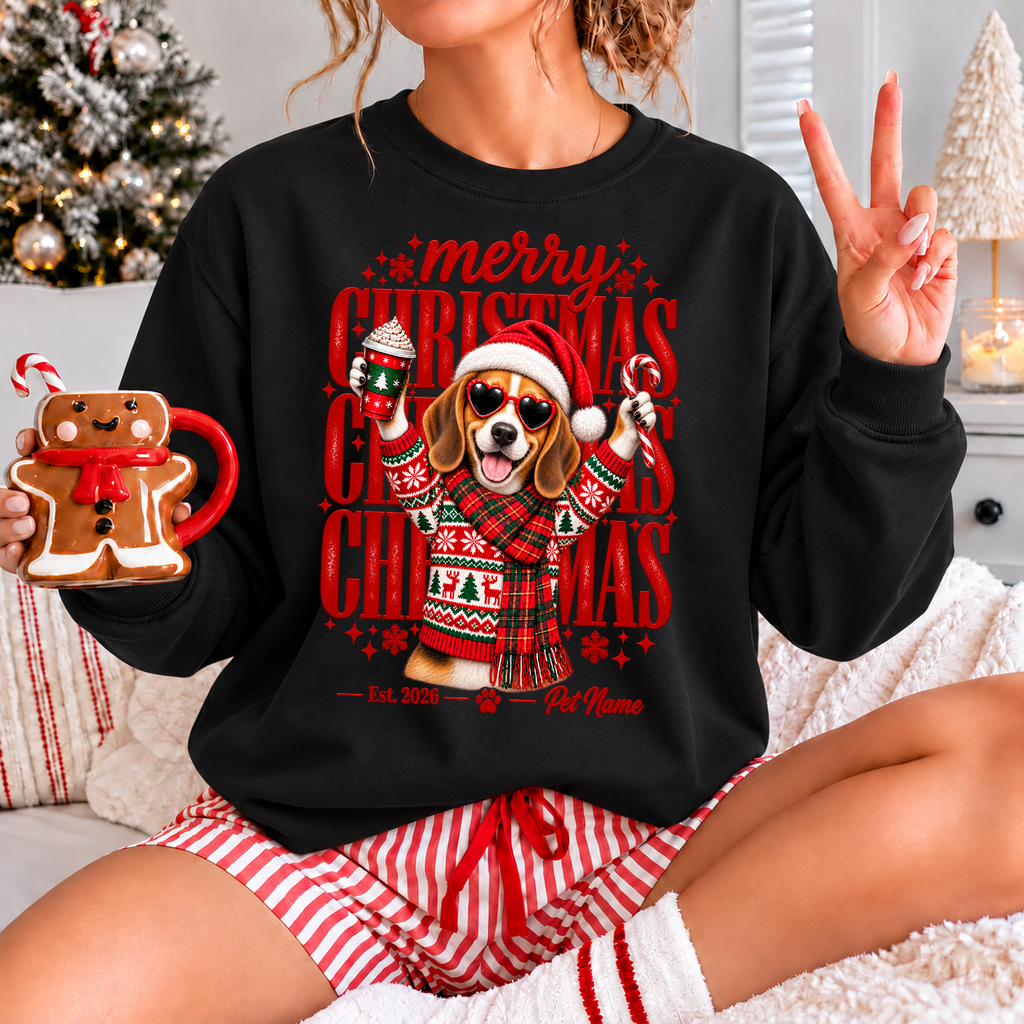 Beagle Christmas Shirt – Merry Christmas Beagle Lover Holiday Graphic Tee