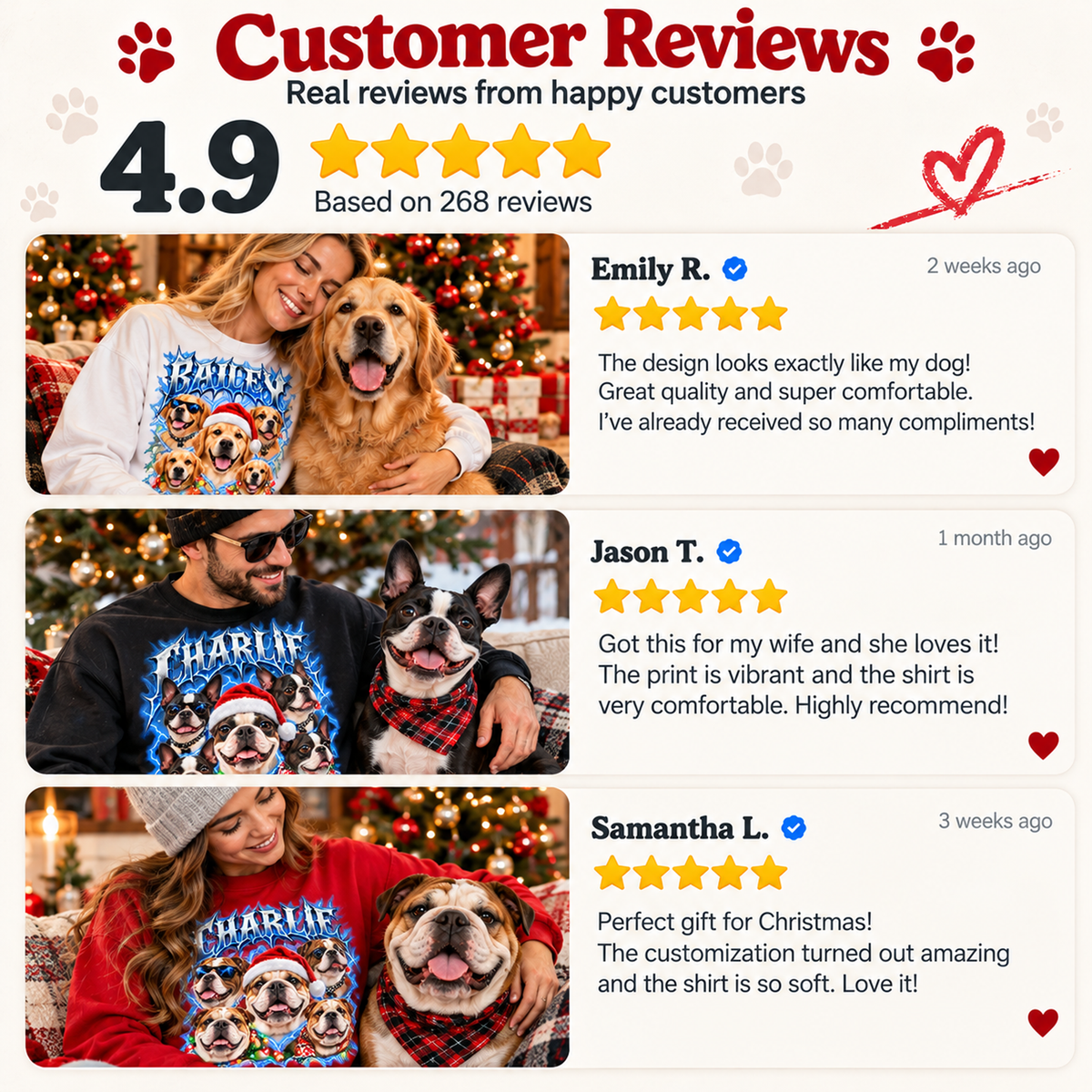 Personalized Bulldog Christmas Shirt – Custom Dog Name Holiday Graphic Tee