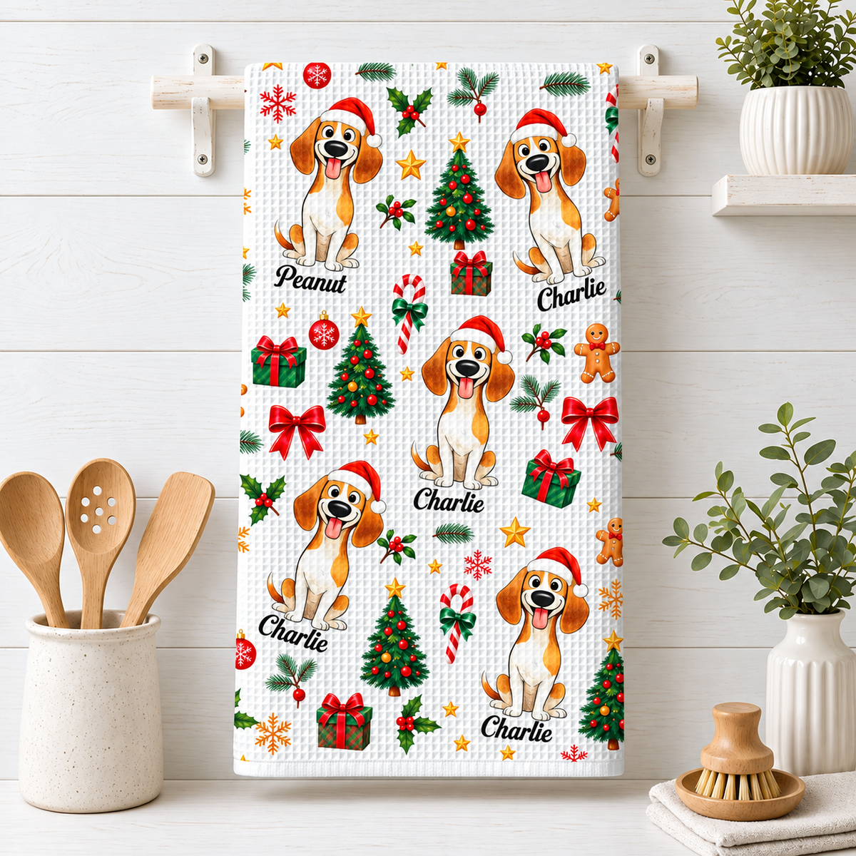Christmas Dog - Personalized Kitchen Towel