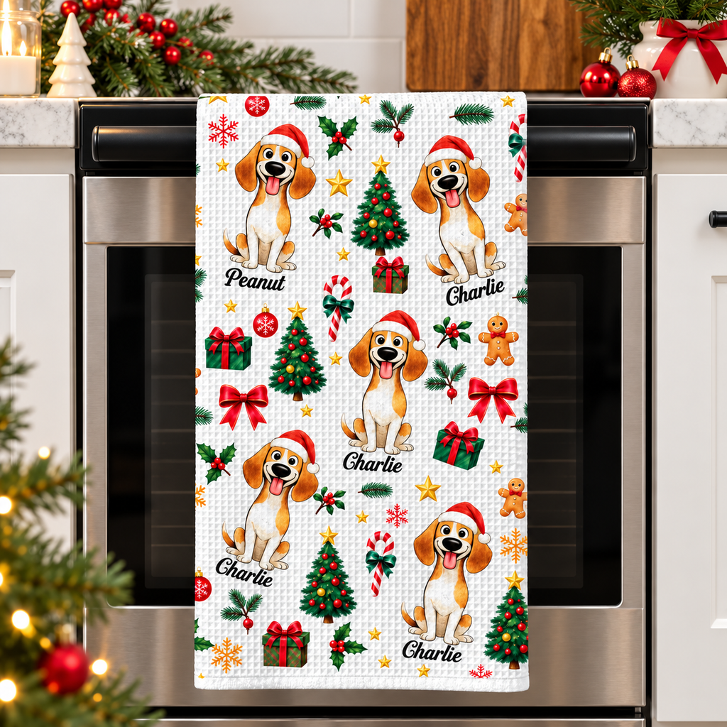 Christmas Dog - Personalized Kitchen Towel