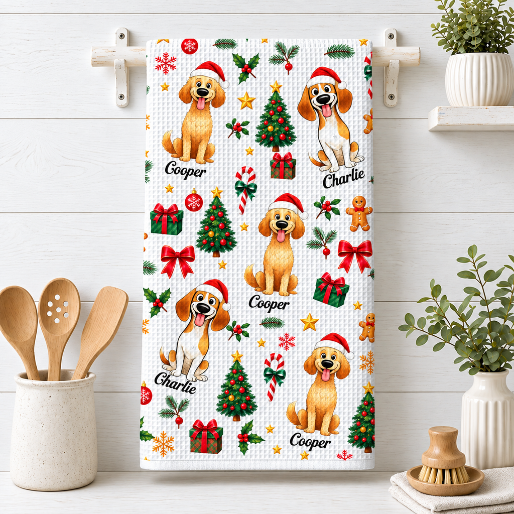 Christmas Dog - Personalized Kitchen Towel