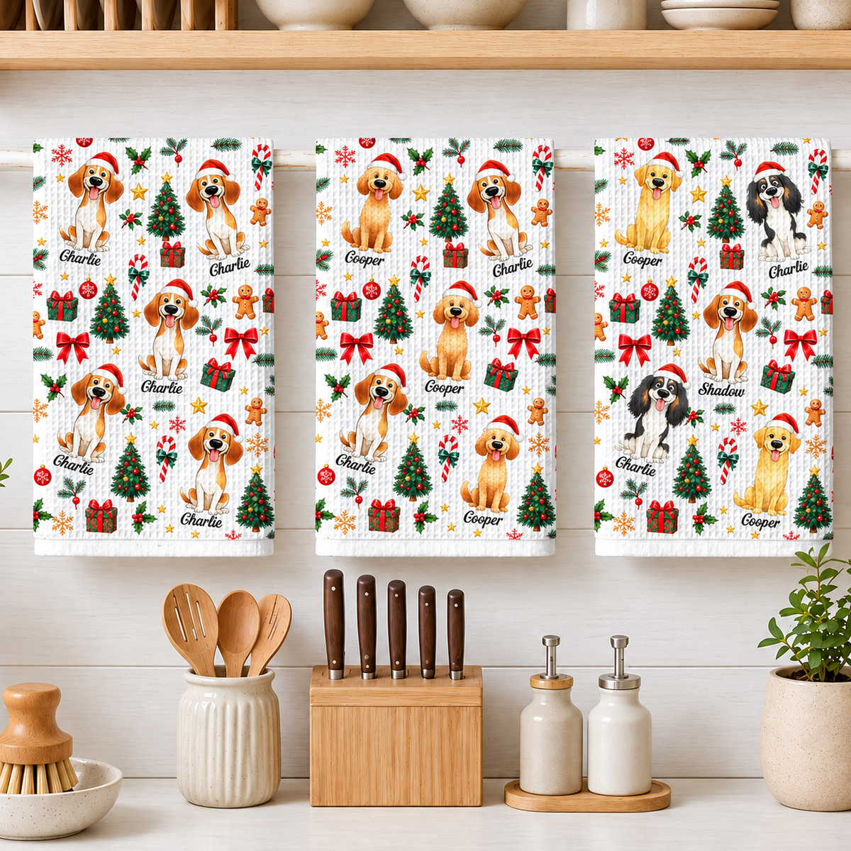 Christmas Dog - Personalized Kitchen Towel