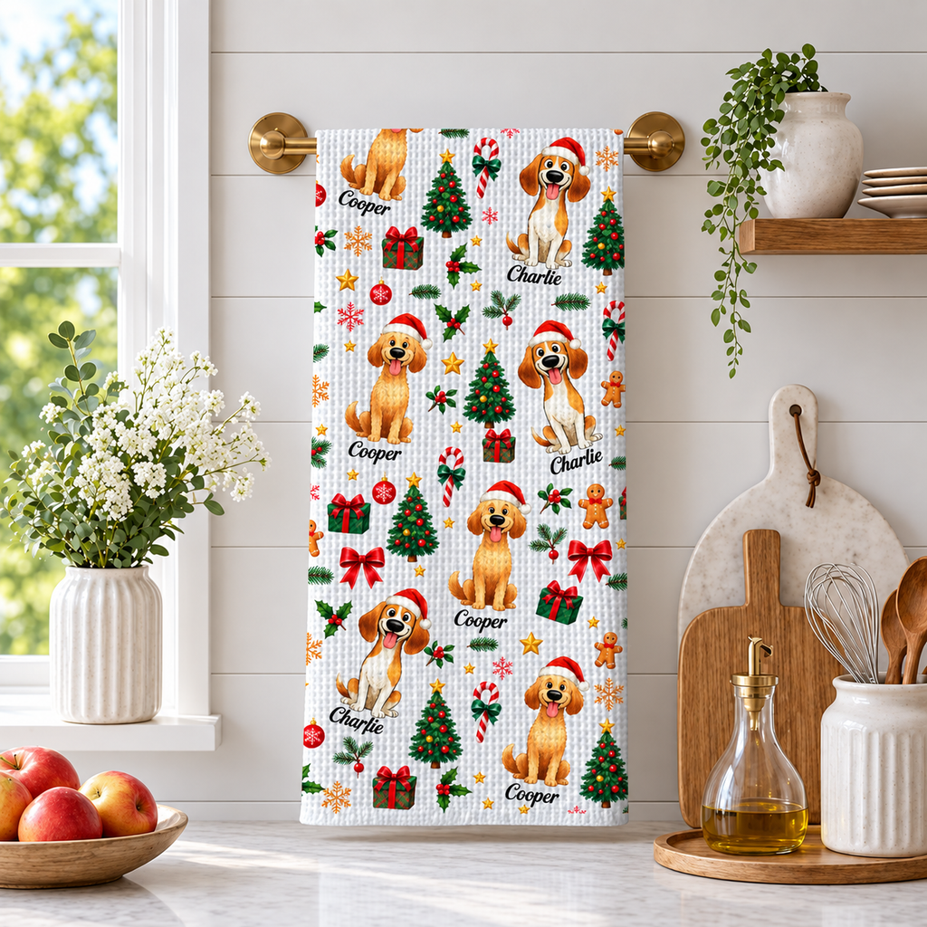 Christmas Dog - Personalized Kitchen Towel
