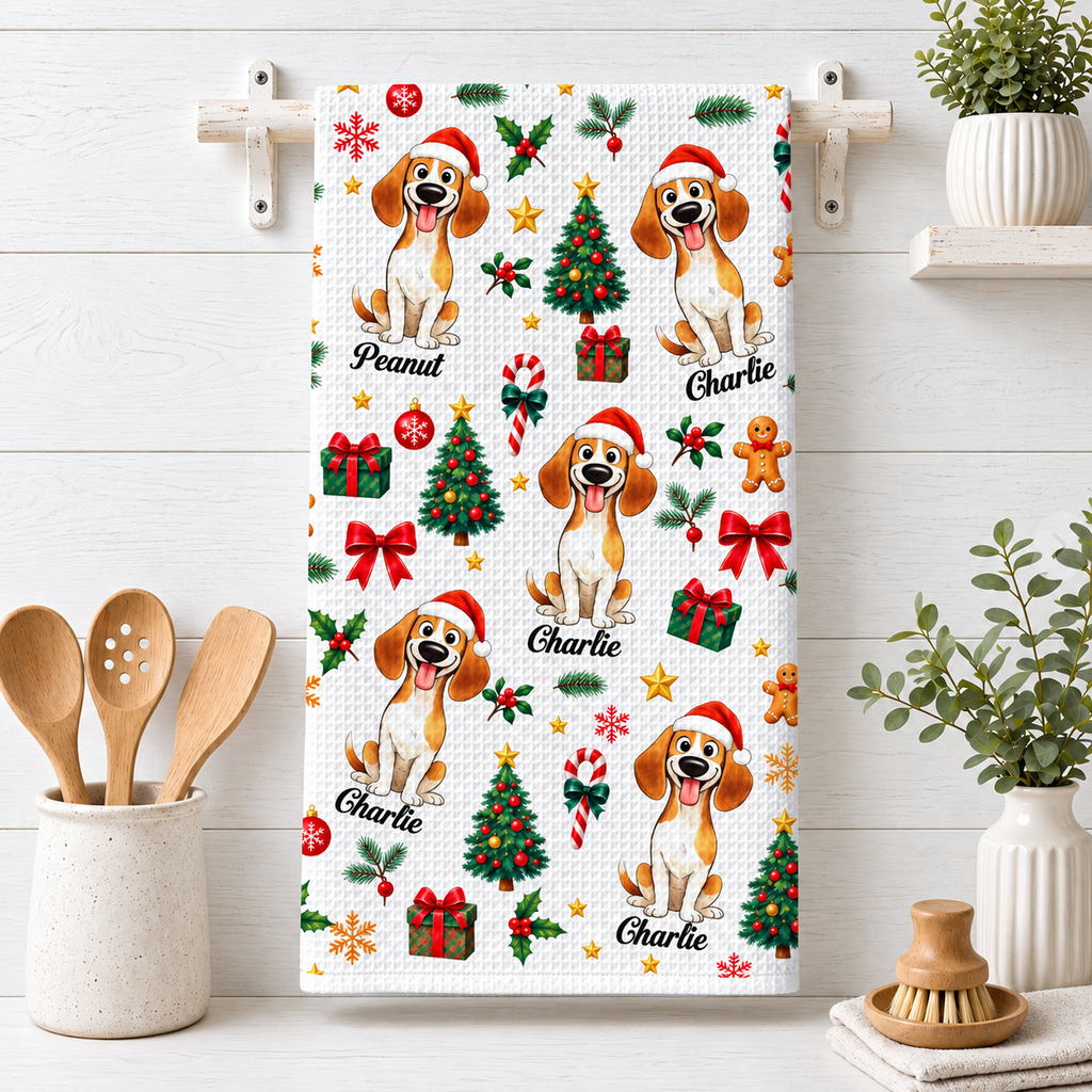 Christmas Dog - Personalized Kitchen Towel