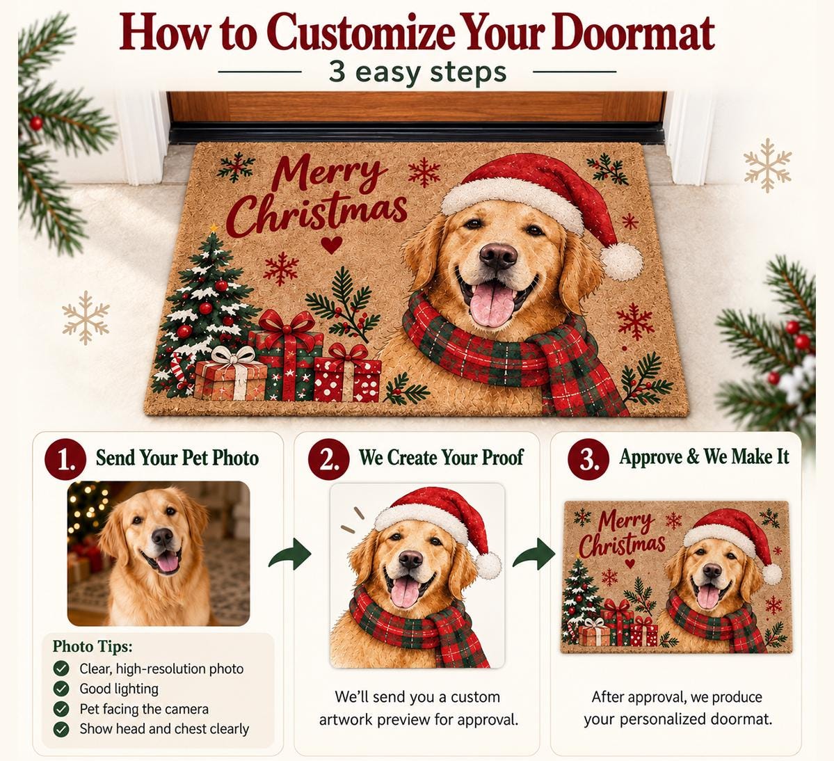 Custom Dog Portrait Doormat