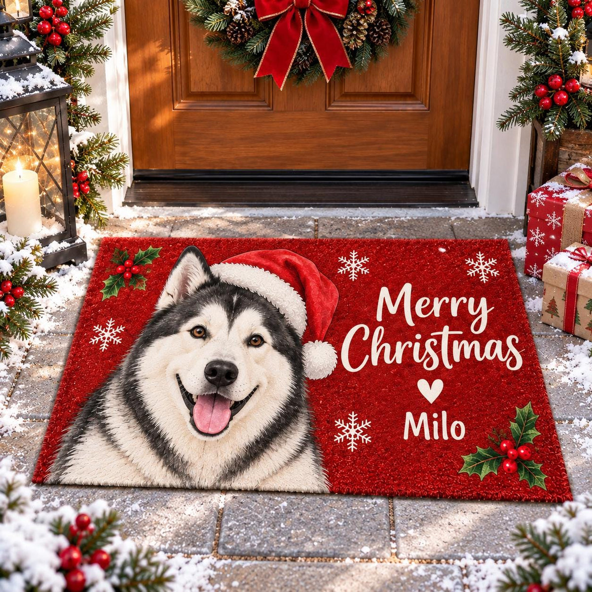 Personalized Christmas Dog Doormat