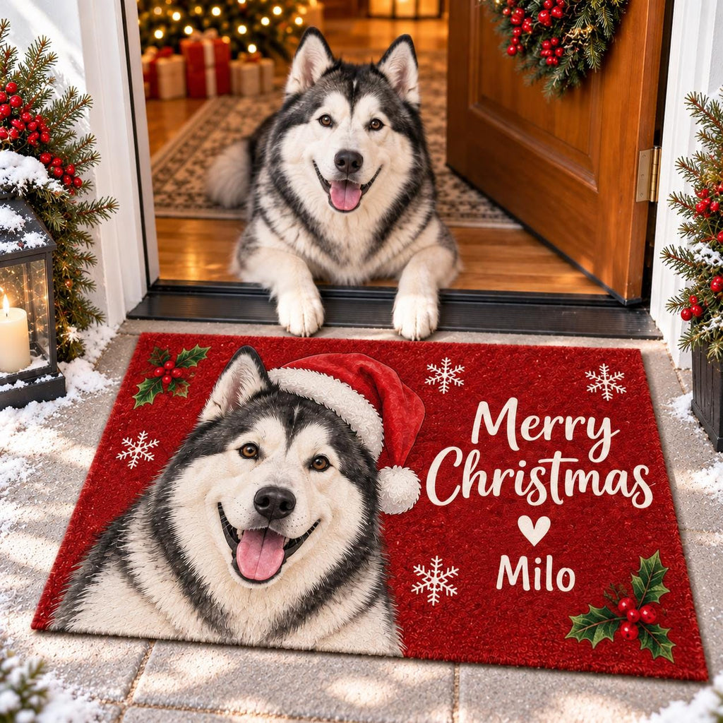 Personalized Christmas Dog Doormat
