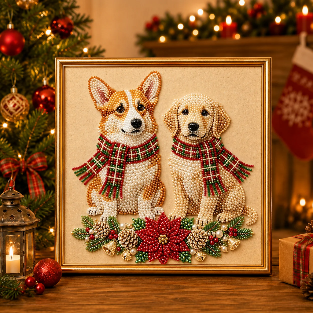 Personalized 3D Pearl Art DIY Kit – Custom Pet Christmas