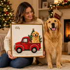 as Holiday Decor Gift for Pet Lovers  Pet Pearl Art DIY Kit – Custom Pet Photo Red Truck Design, Christmas Holiday Decor Gift for Pet Lovers