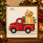 as Holiday Decor Gift for Pet Lovers  Pet Pearl Art DIY Kit – Custom Pet Photo Red Truck Design, Christmas Holiday Decor Gift for Pet Lovers