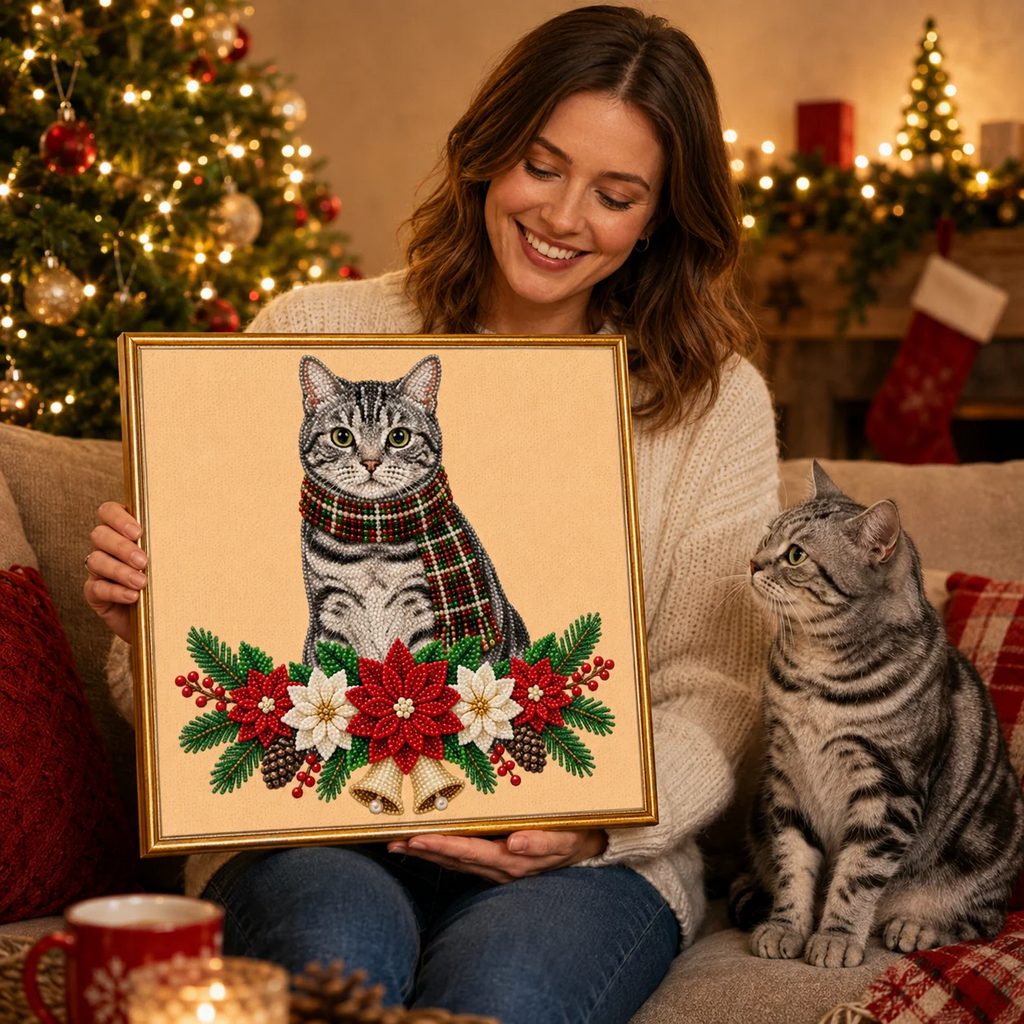 Personalized 3D Pearl Art DIY Kit – Custom Pet Christmas
