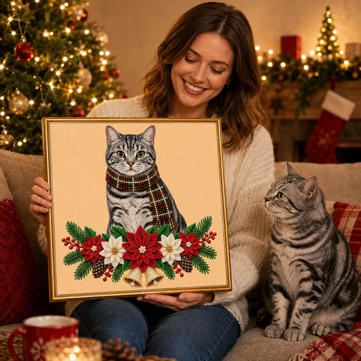 Personalized 3D Pearl Art DIY Kit – Custom Pet Christmas
