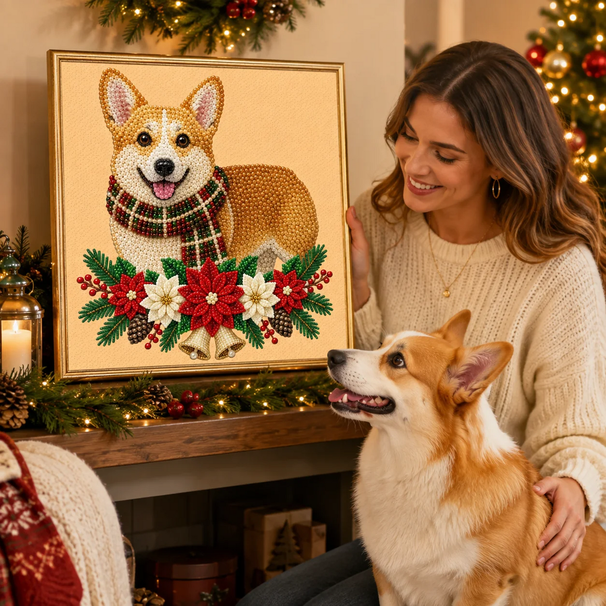 Personalized 3D Pearl Art DIY Kit – Custom Pet Christmas