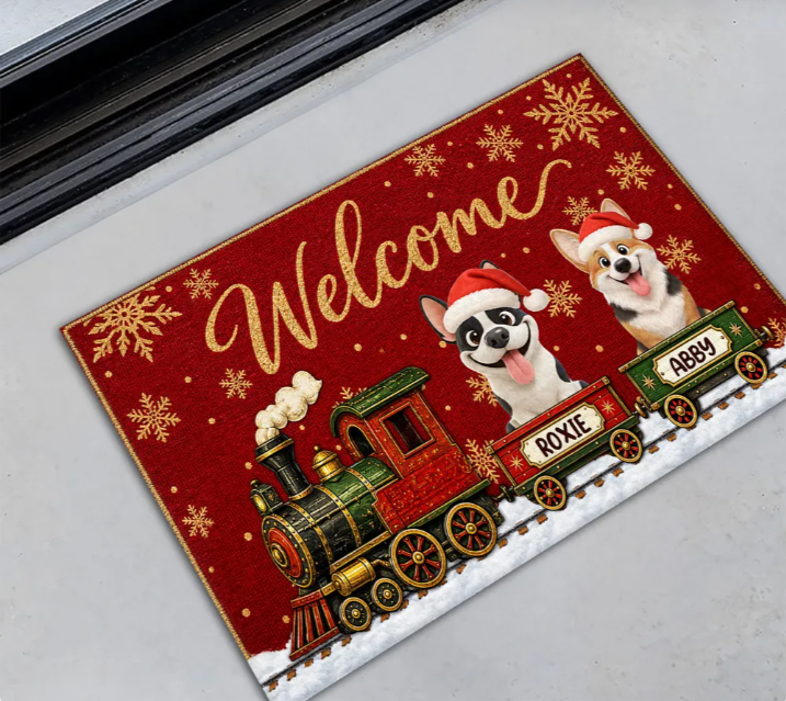 Merry Dogs Welcome - Personalized Doormat
