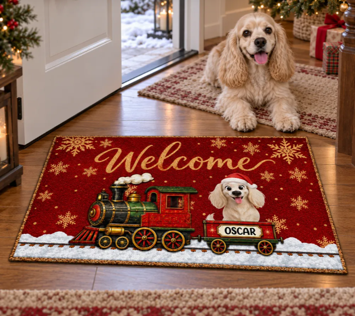 Merry Dogs Welcome - Personalized Doormat