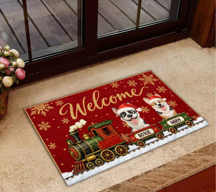 Merry Dogs Welcome - Personalized Doormat